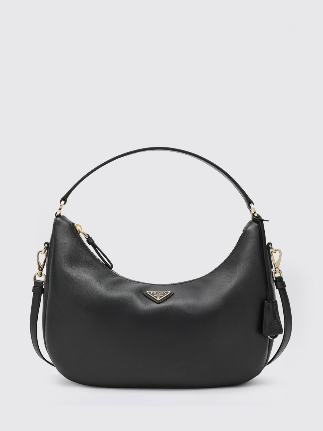 PRADA BORSA A SPALLA: Borsa Hobo Prada in pelle , Nero - Img 1