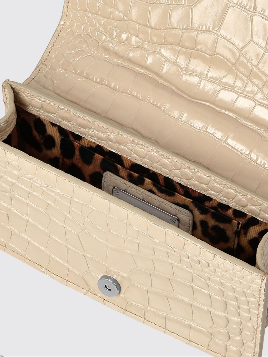 PHILIPP PLEIN CLUTCH: Clutch Philipp Plein in pelle stampa cocco con anelliera di strass , Beige - Img 5