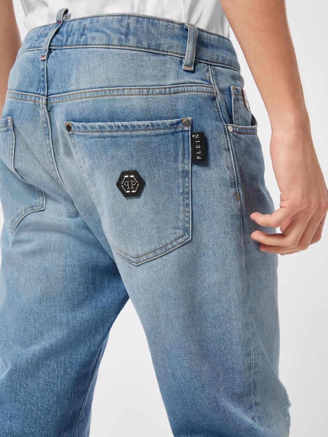 PHILIPP PLEIN JEANS: Jeans men Philipp Plein, Sky Blue - Img 4