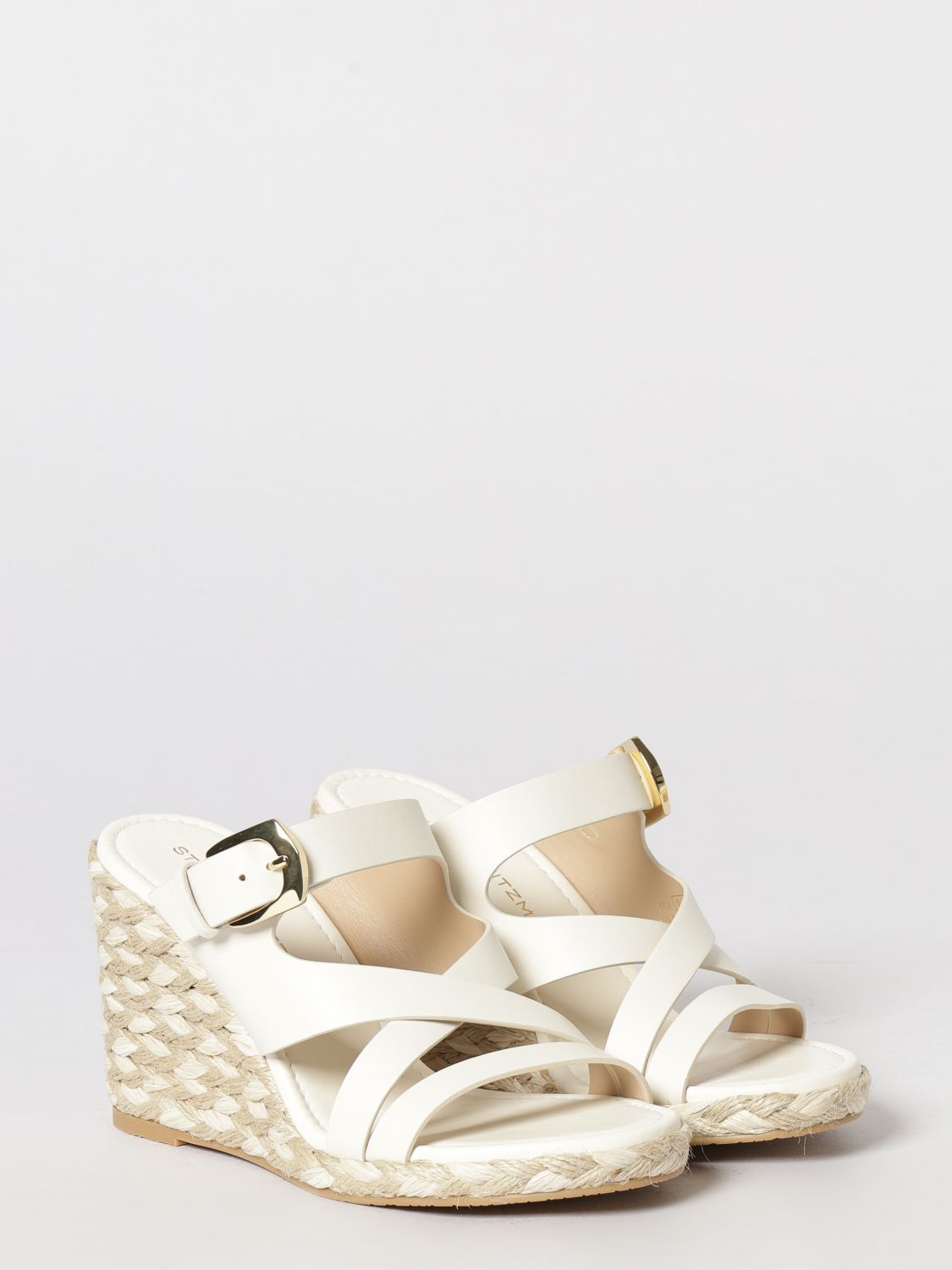 STUART WEITZMAN ESPADRILLAS: Espadrillas con zeppa Sai Stuart Weitzman in pelle , Bianco - Img 2