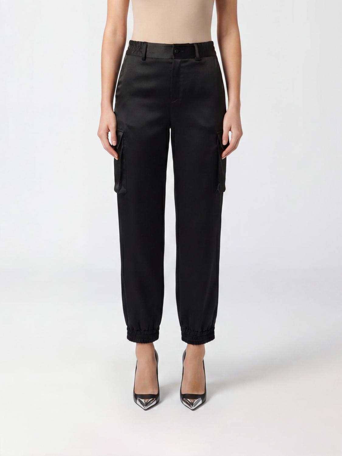 PHILIPP PLEIN PANTALONI: Pantaloni cargo Philipp Plein in raso , Nero - Img 1