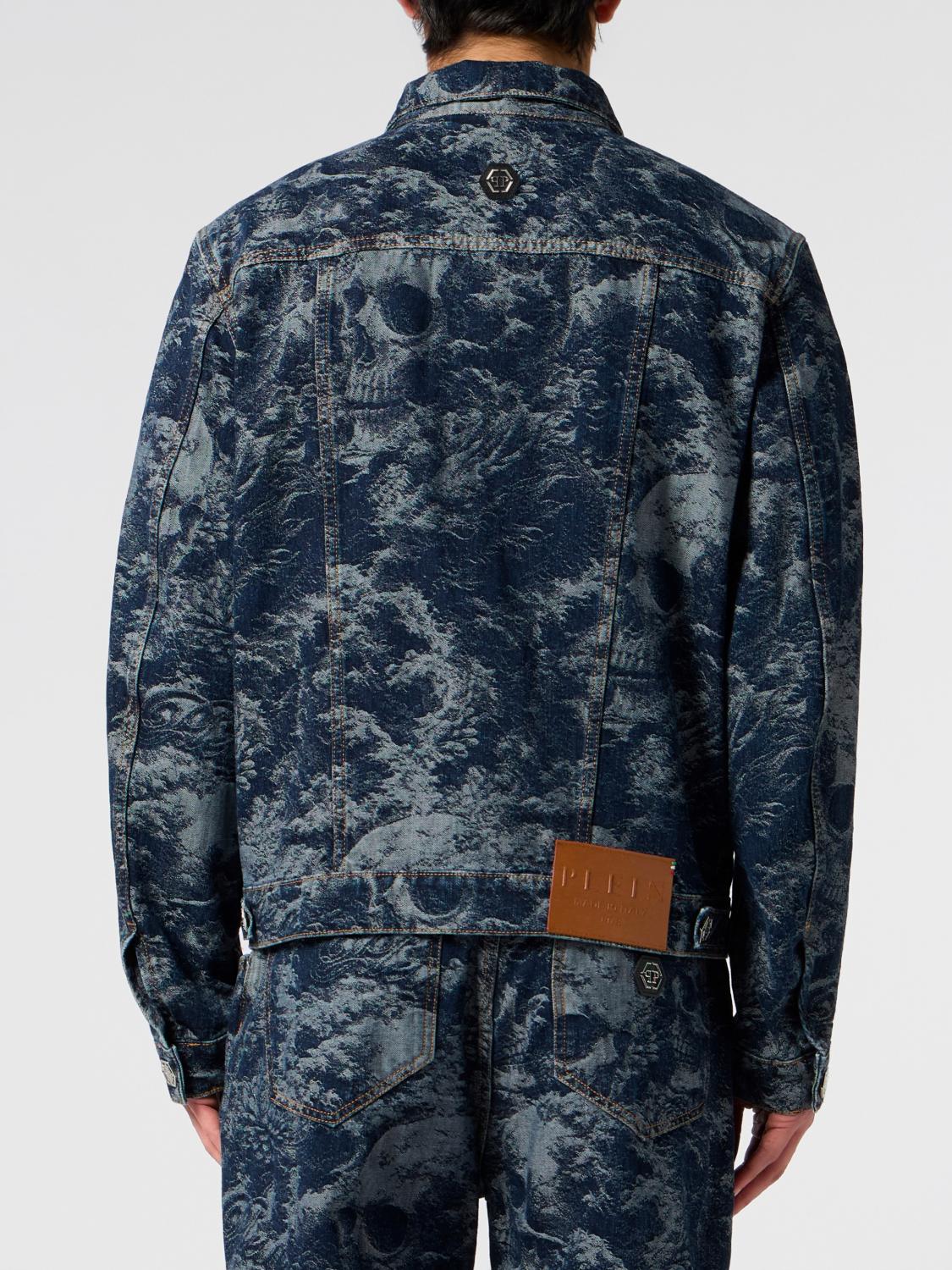 PHILIPP PLEIN ジャケット: Philipp Plein アブストラクトデニムジャケット, ブルー - Img 3