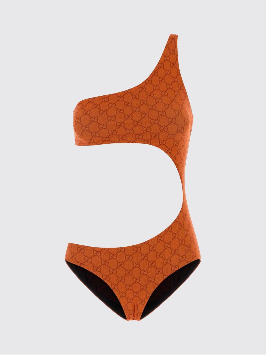 GUCCI COSTUME: Costume trikini in poliestere GG Gucci, Rosso - Img 2