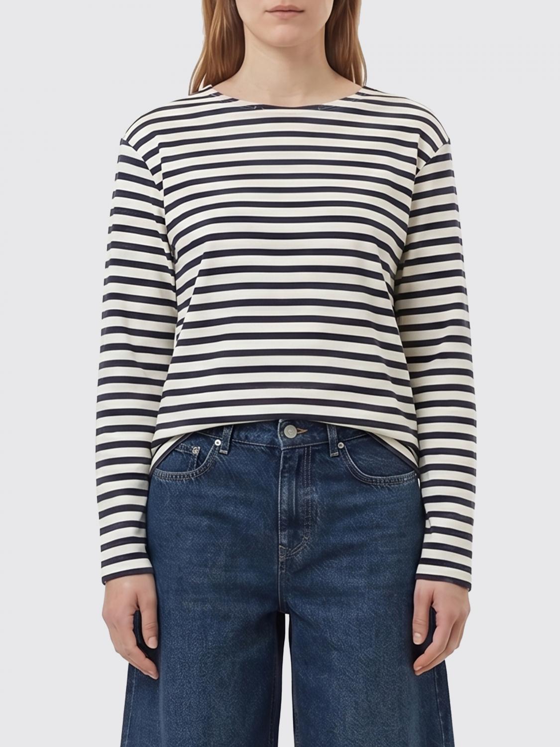CLOSED T-SHIRTS: T-shirt Closed in misto cotone a righe , Blue - Img 1