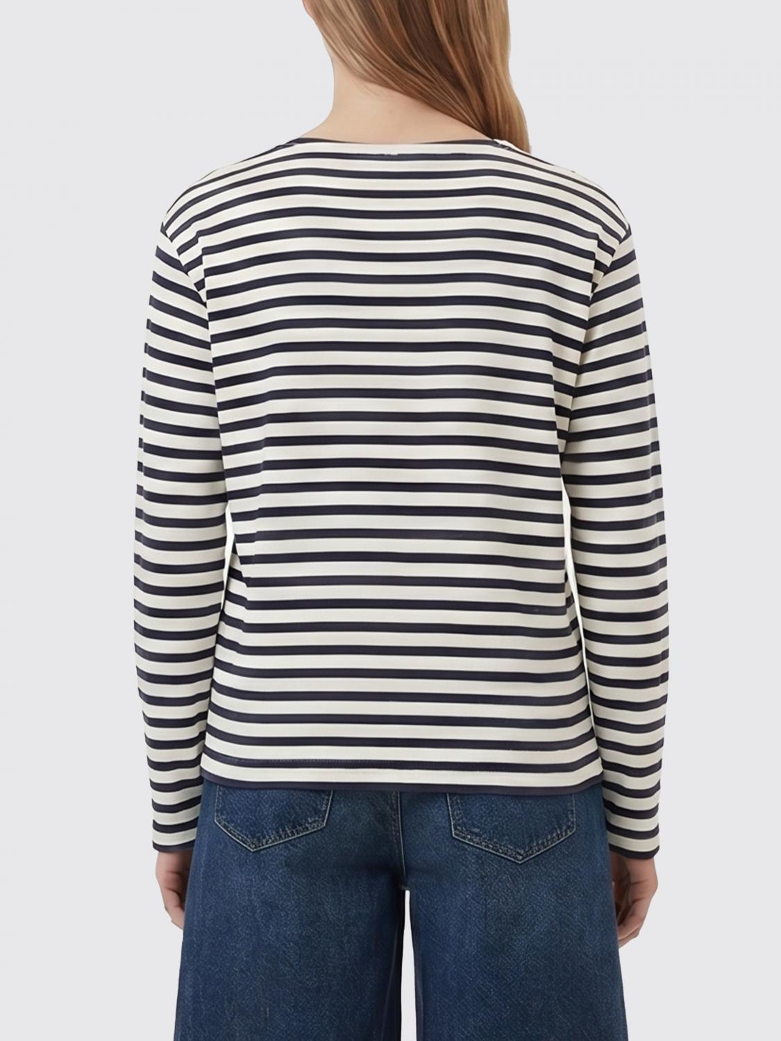 CLOSED T-SHIRTS: T-shirt Closed in misto cotone a righe , Blue - Img 2