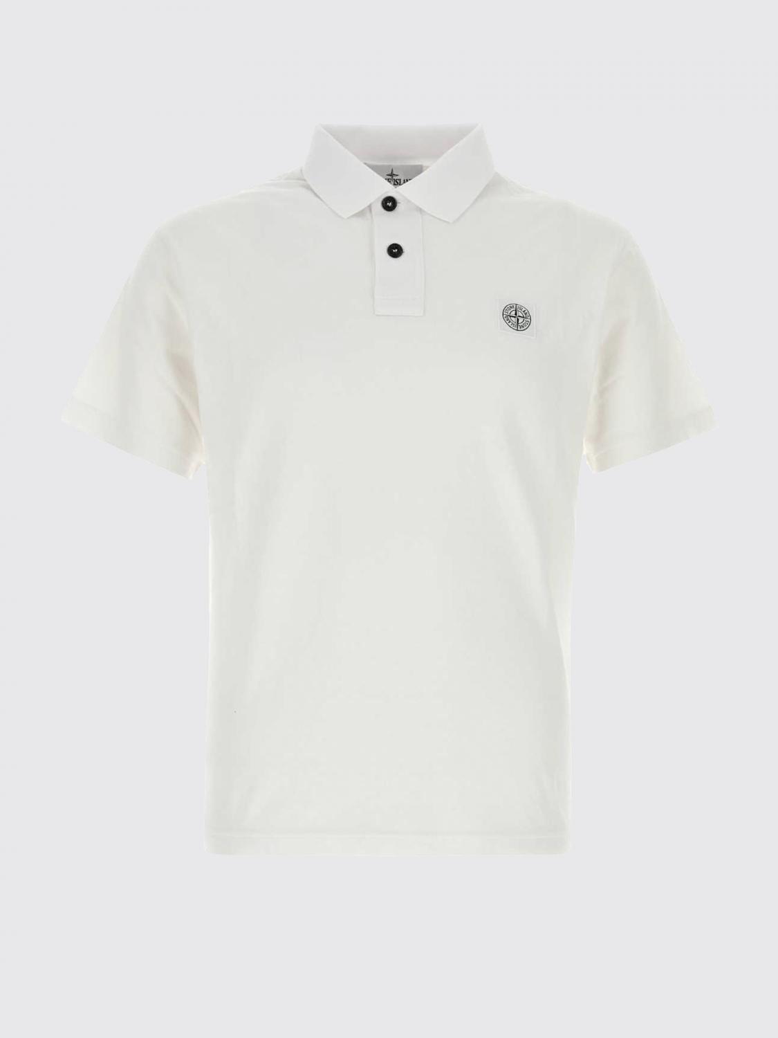 STONE ISLAND POLO: Polo en coton avec logo Stone Island, Blanc - Img 2