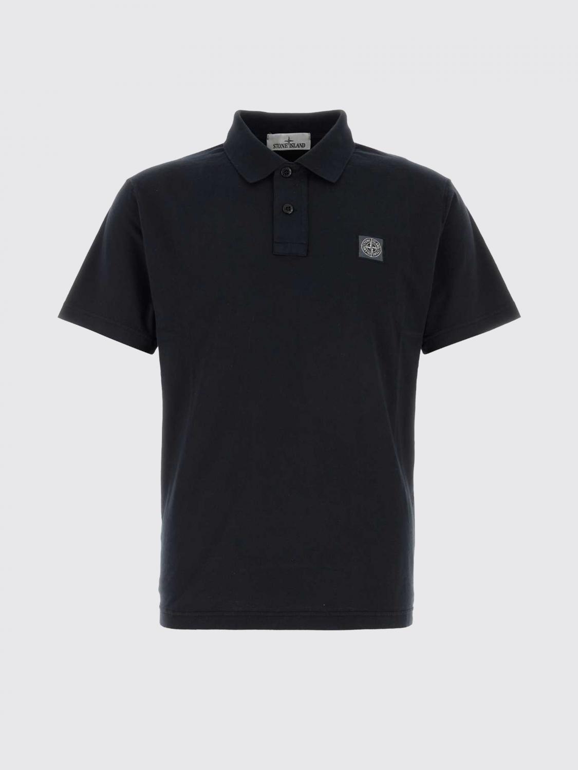 STONE ISLAND POLO: Polo in cotone con logo Stone Island, Blue Navy - Img 2