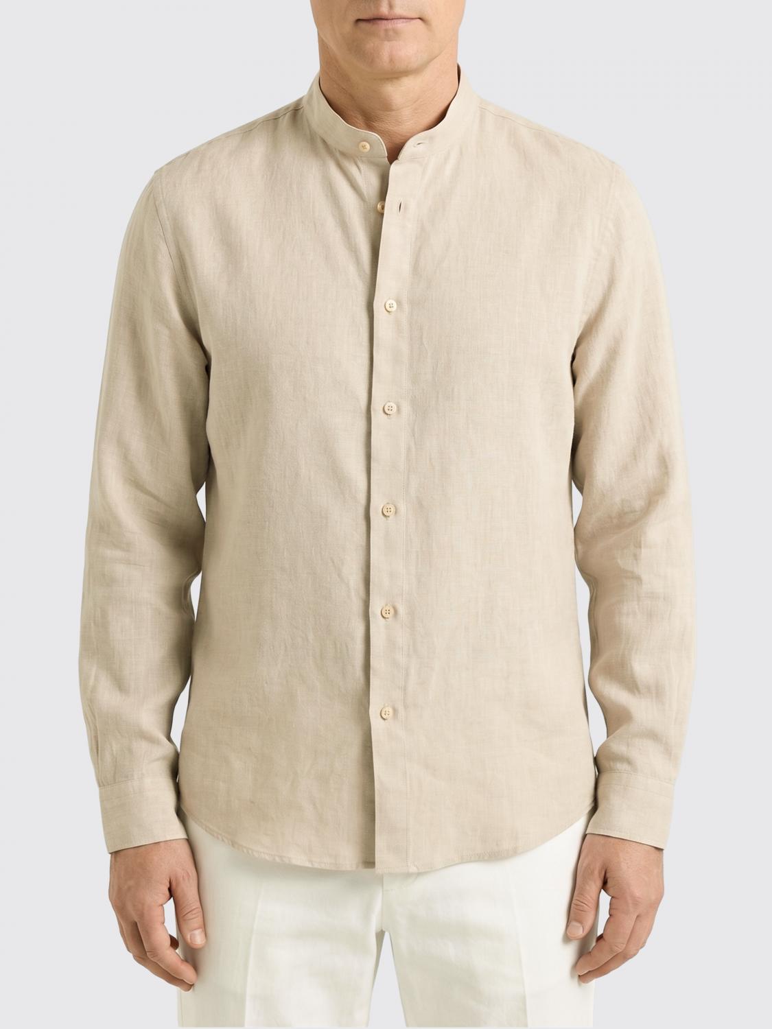 BRUNELLO CUCINELLI CAMICIA: Camicia Brunello Cucinelli in lino , Beige - Img 1