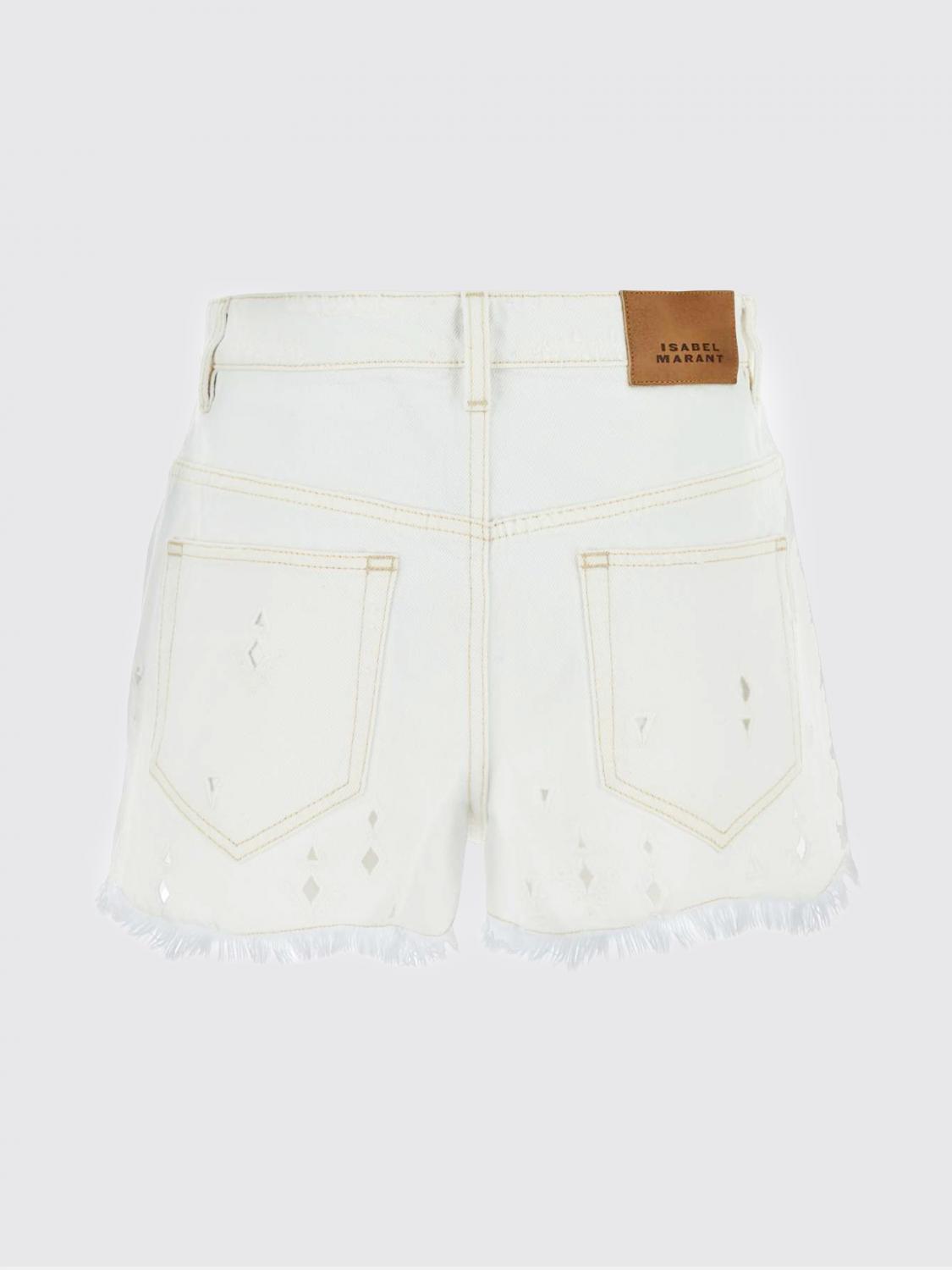 ISABEL MARANT PANTALONCINI: Pantaloncini Isabel Marant in denim , Bianco - Img 3