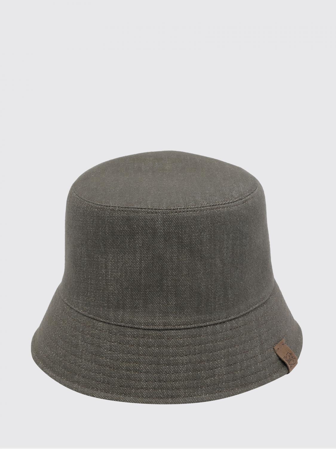 BRUNELLO CUCINELLI 帽子: Brunello Cucinelli コットンブレンドバケットハット, グレー - Img 1