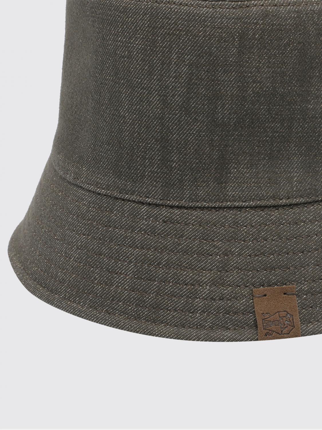 BRUNELLO CUCINELLI 帽子: Brunello Cucinelli コットンブレンドバケットハット, グレー - Img 3