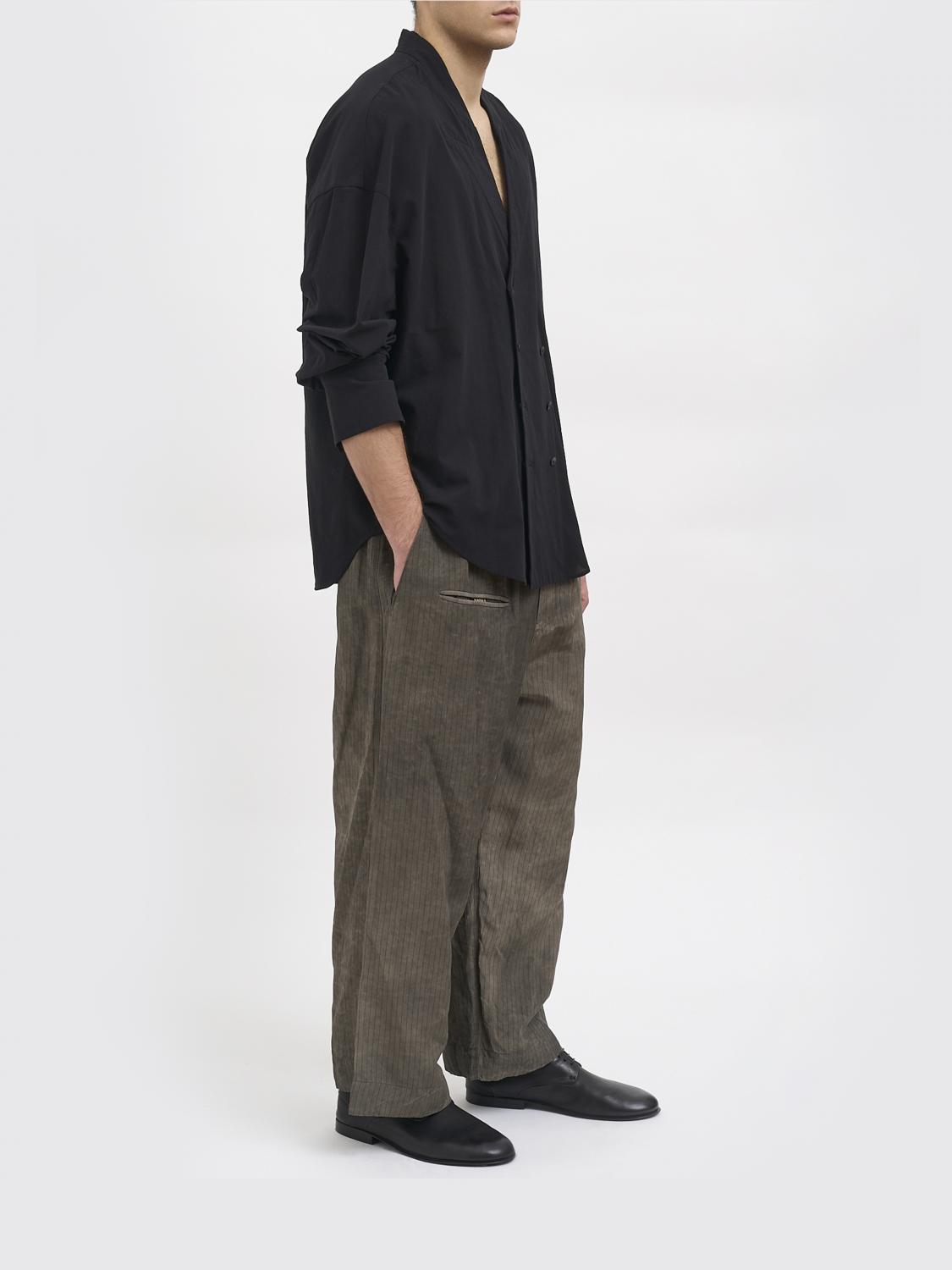 ZIGGY CHEN CAMISA: Camisa cruzada de algodón Ziggy Chen, Negro - Img 2