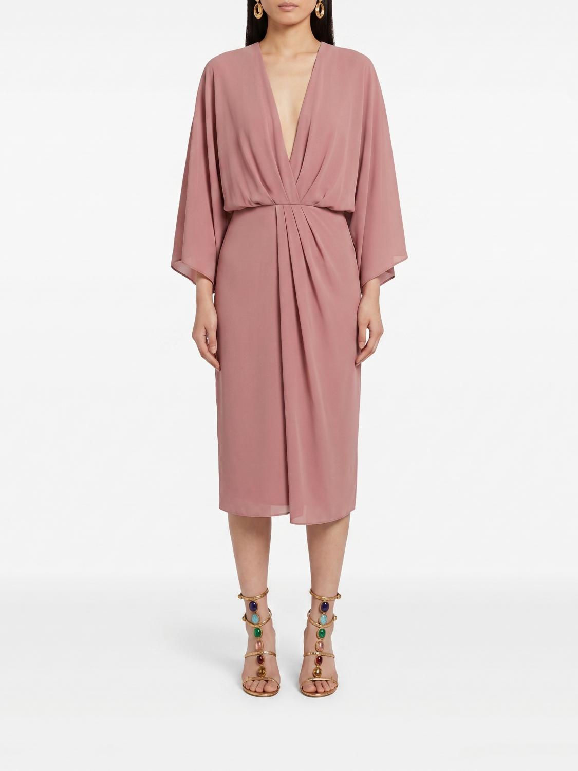 PATRIZIA PEPE ABITO: Abito a kimono Patrizia Pepe in georgette , Rosa - Img 1