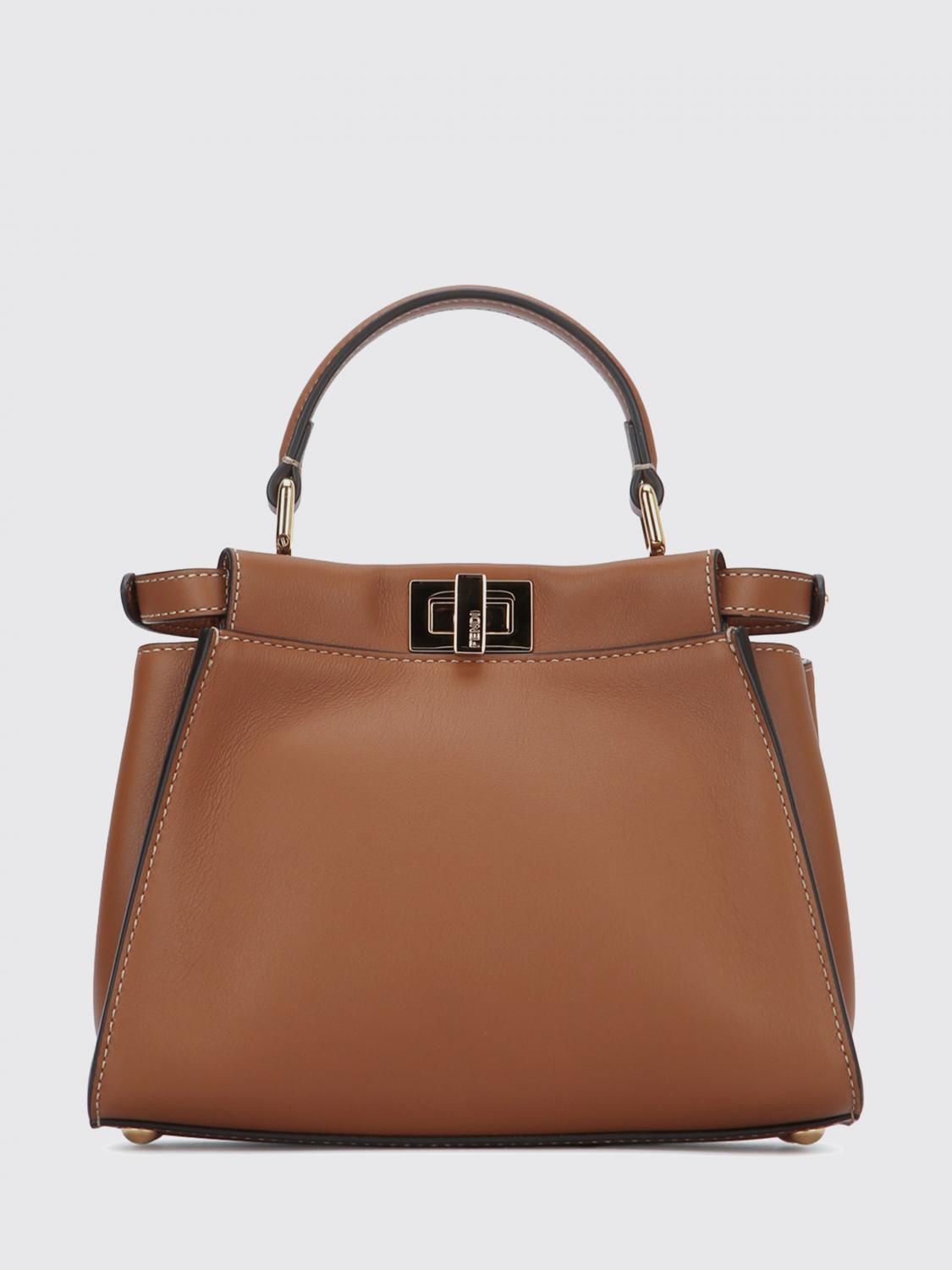 FENDI BORSA MINI: Borsa Peekaboo Mini Fendi in pelle , Naturale - Img 2