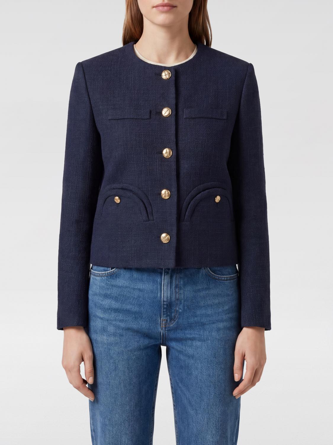BLAZÉ MILANO GIACCA: Blazer a girocollo in misto cotone Blazé Milano, Blue - Img 1