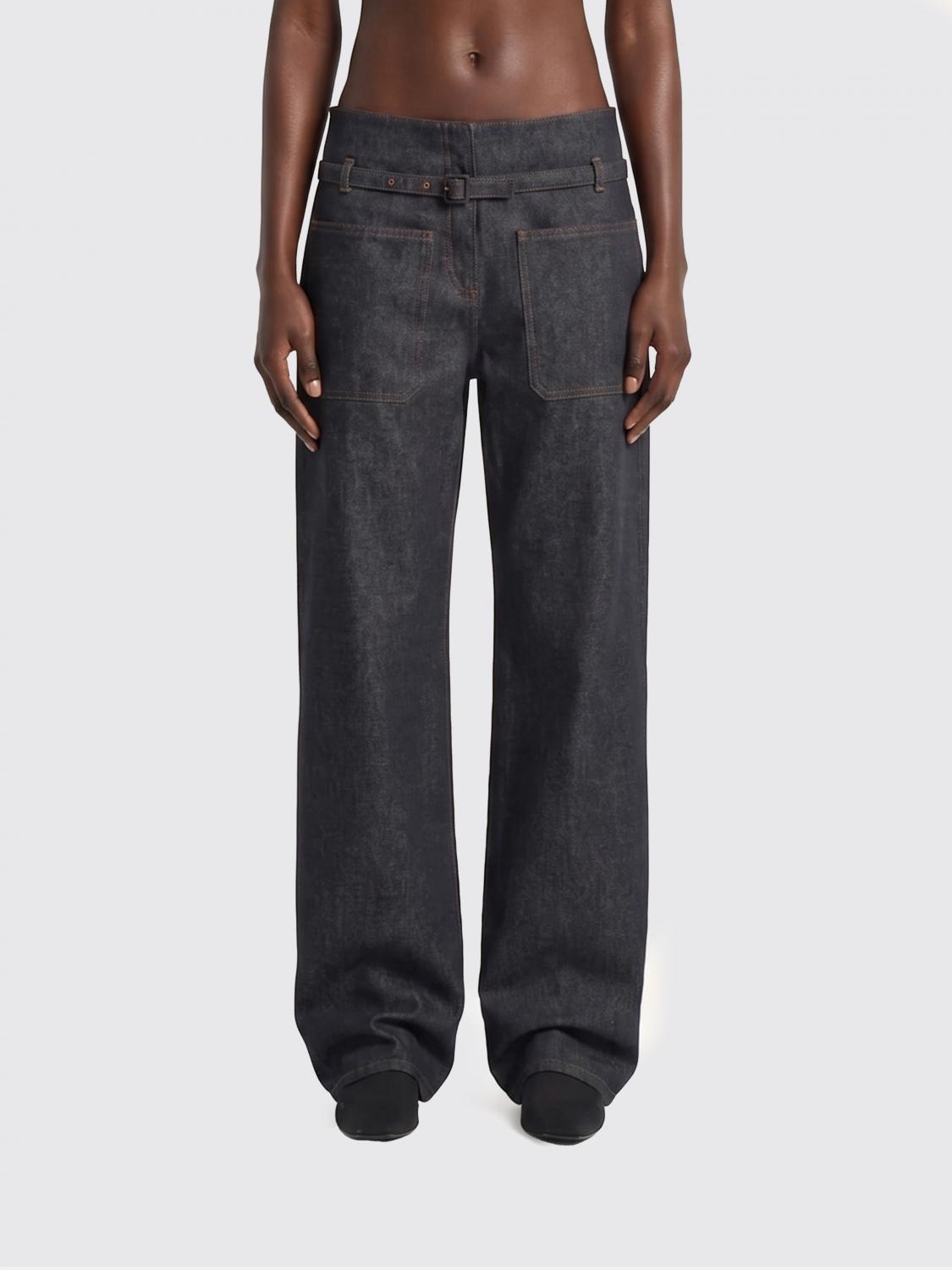 COURRÈGES JEANS: Jeans a gamba larga Courrèges in denim stretch , Blue - Img 1