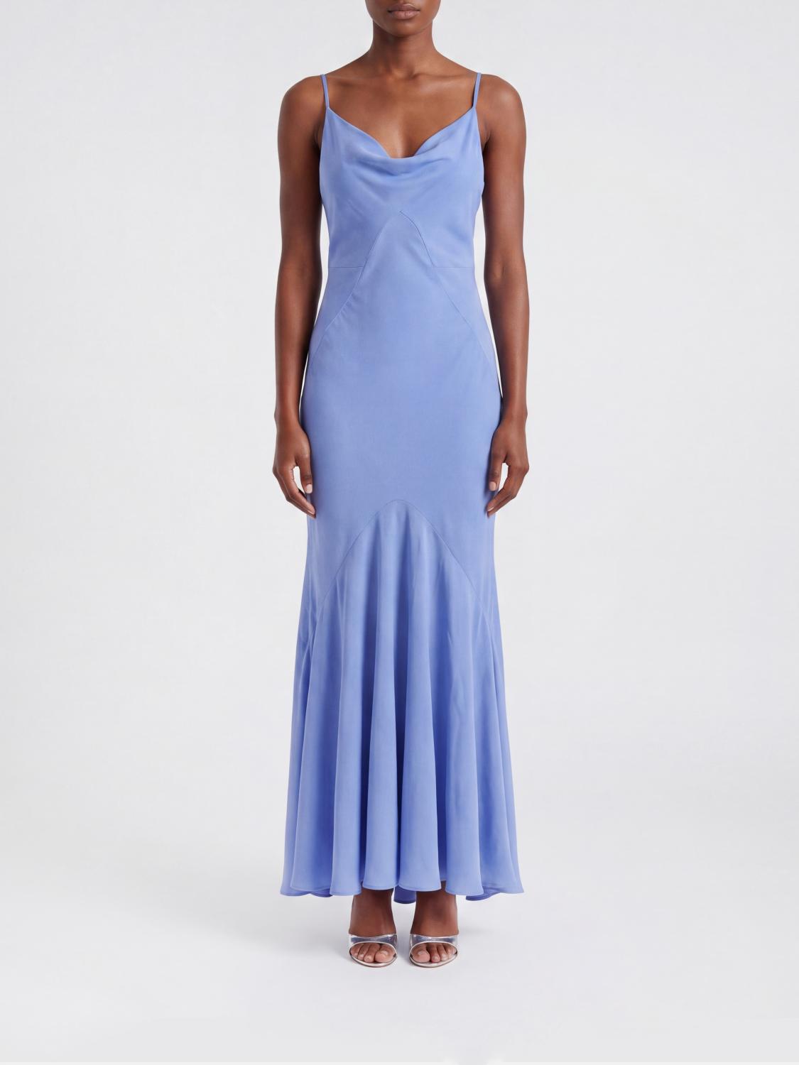 ERIKA CAVALLINI ABITO: Abito lungo Erika Cavallini in misto seta , Blue - Img 1