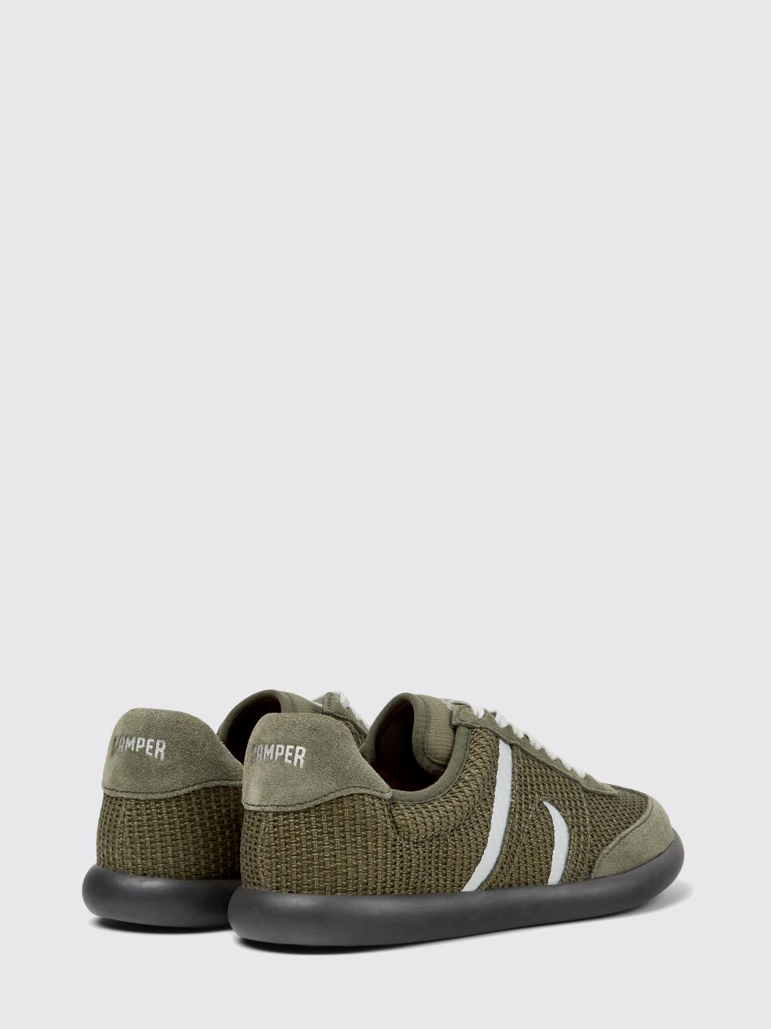 CAMPER SNEAKERS: Sneakers Pelotas Soller Camper in lyocell tencel e camoscio, Verde - Img 3