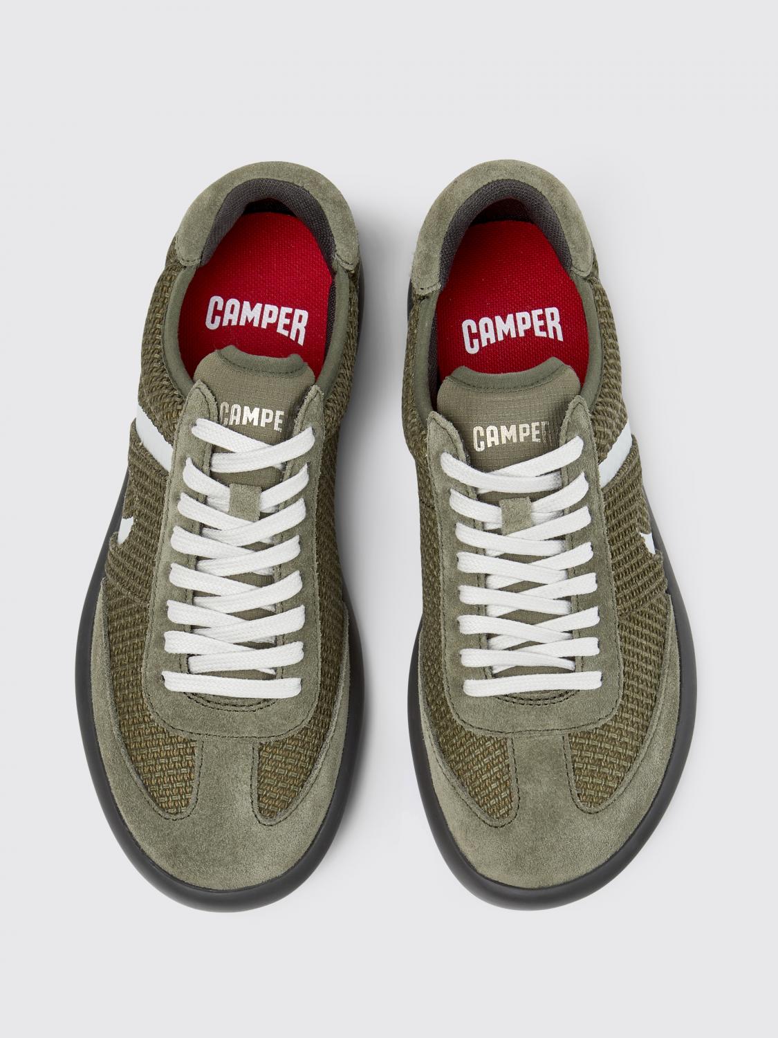 CAMPER SNEAKERS: Sneakers Pelotas Soller Camper in lyocell tencel e camoscio, Verde - Img 4