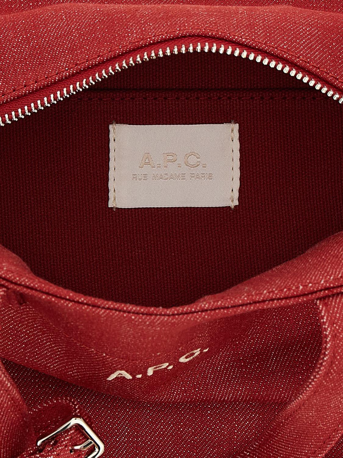 A.P.C. BORSA A MANO: Borsa Le Drummer A.P.C. in canvas di cotone , Rosso - Img 4