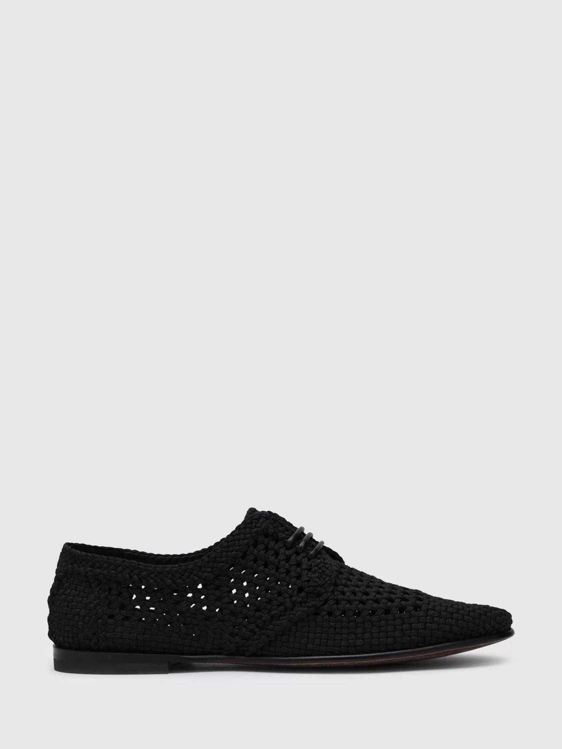 DOLCE & GABBANA SCARPE STRINGATE: Derby Dolce & Gabbana in viscosa crochet, Nero - Img 1