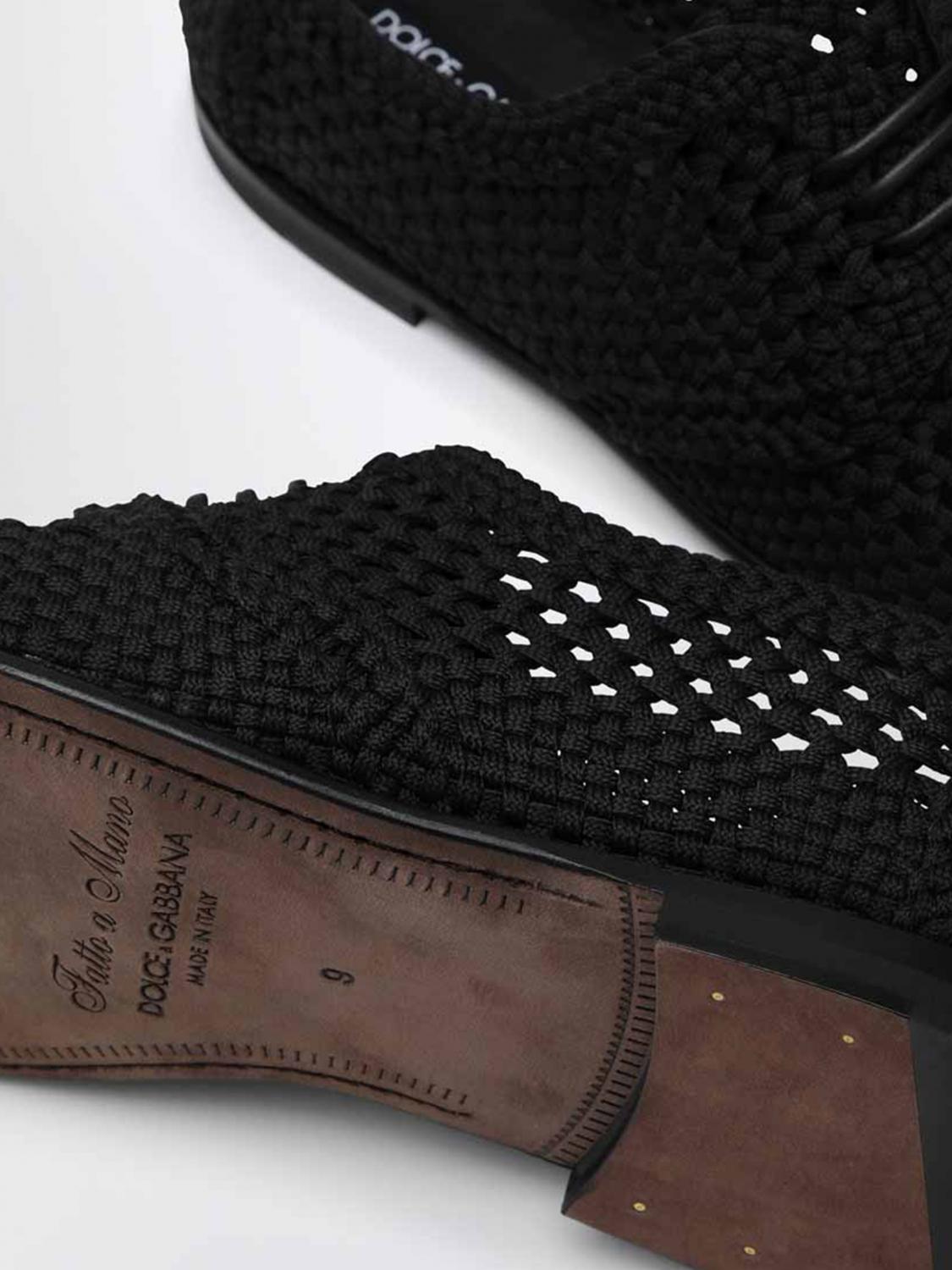 DOLCE & GABBANA SCARPE STRINGATE: Derby Dolce & Gabbana in viscosa crochet, Nero - Img 4