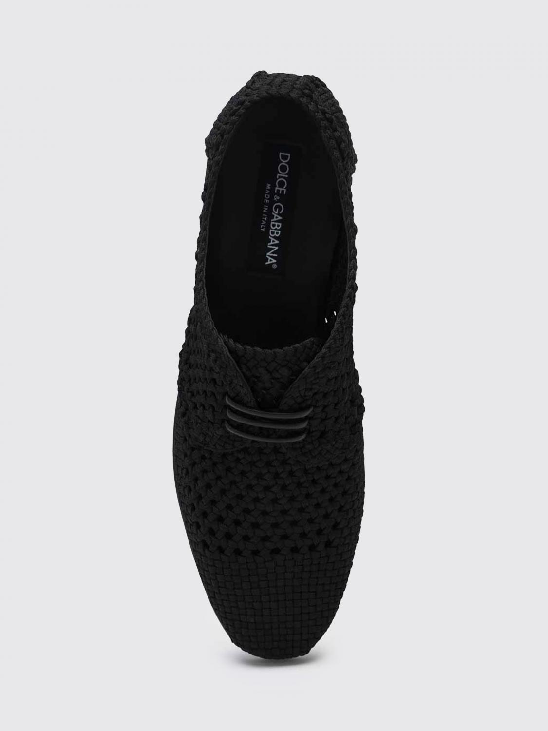 DOLCE & GABBANA SCARPE STRINGATE: Derby Dolce & Gabbana in viscosa crochet, Nero - Img 5