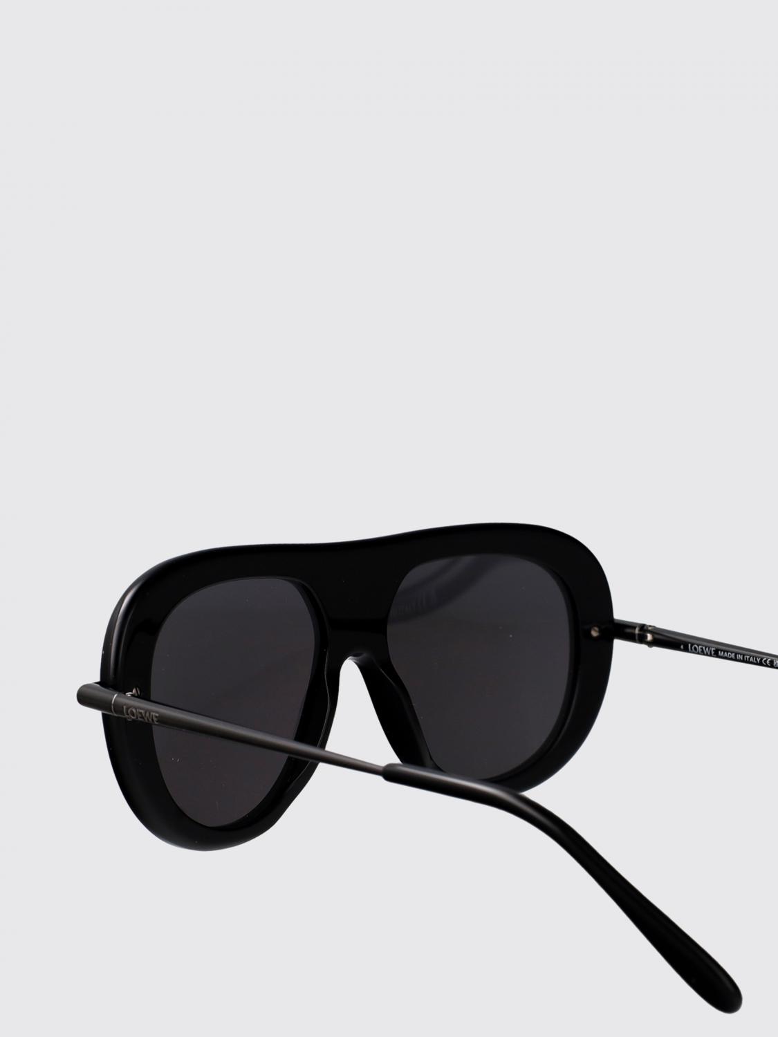 LOEWE OCCHIALI DA SOLE: Occhiali da sole Slim Loewe in acetato e metallo , Nero - Img 4