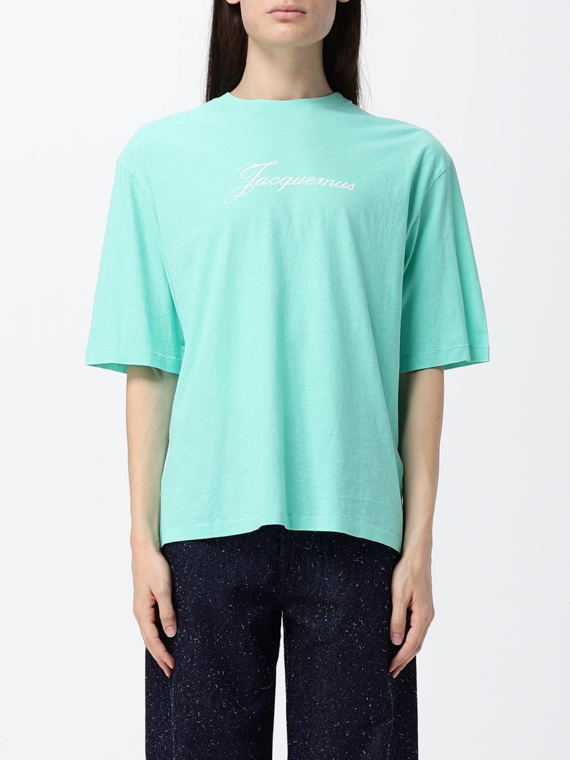 JACQUEMUS CAMISETA: Camiseta de algodón con logo Jacquemus, Verde - Img 1