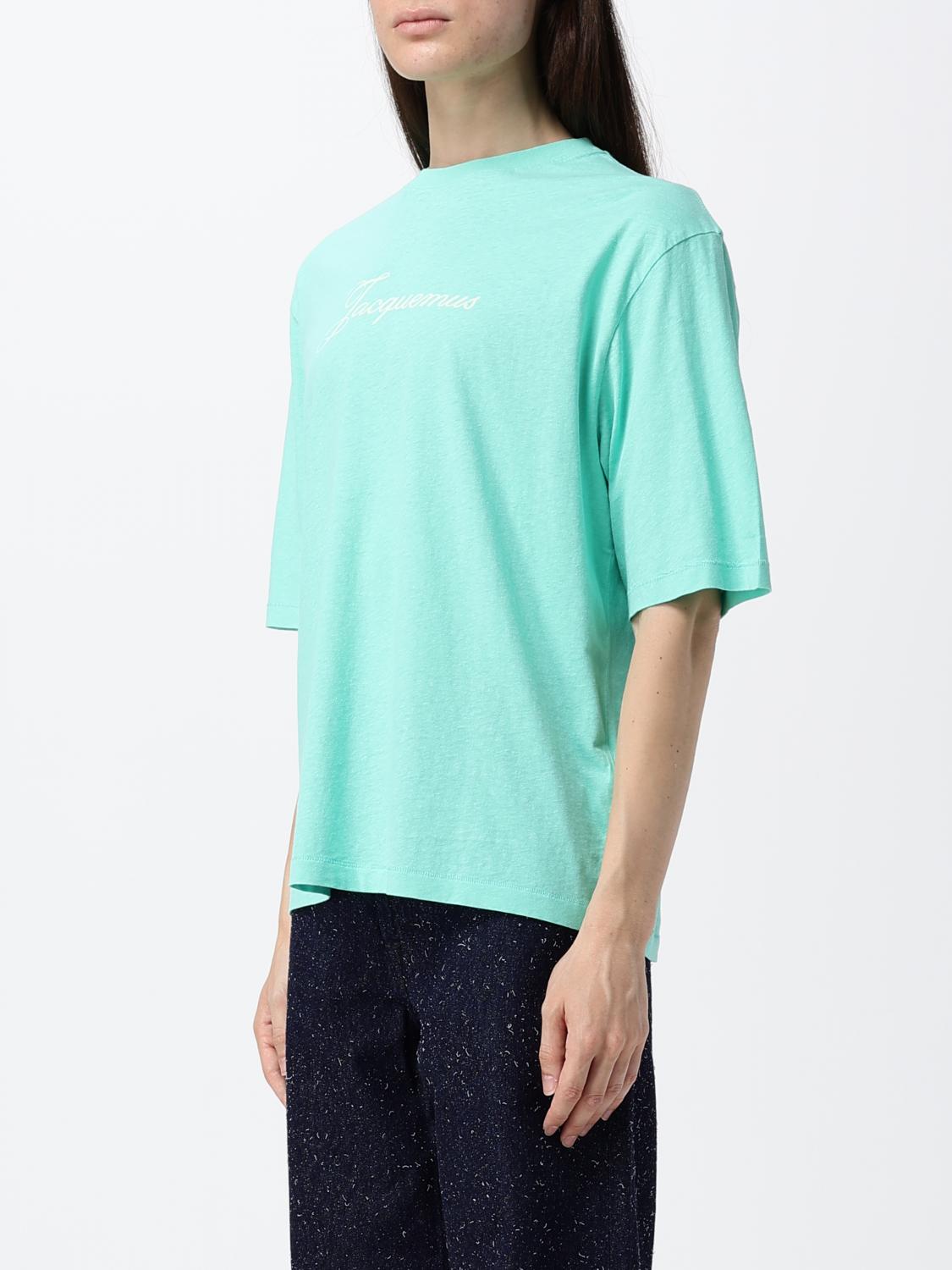 JACQUEMUS CAMISETA: Camiseta de algodón con logo Jacquemus, Verde - Img 4