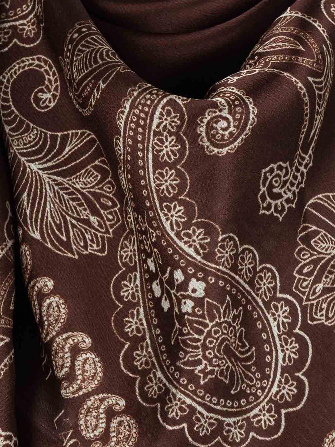 ACTITUDE TWINSET FOULARD: Foulard Actitude Twinset in poliestere stampa paisley, Cacao - Img 2
