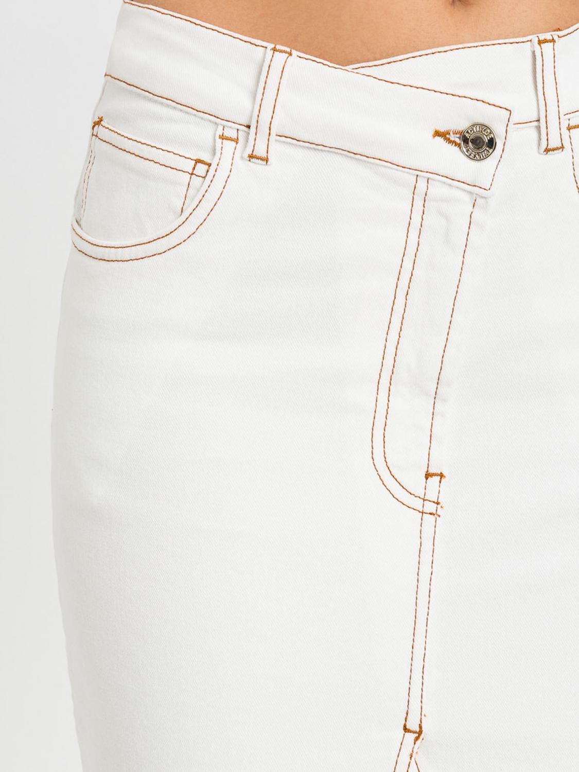 ACTITUDE TWINSET GONNA: Gonna di jeans Actitude Twinset, Latte - Img 4