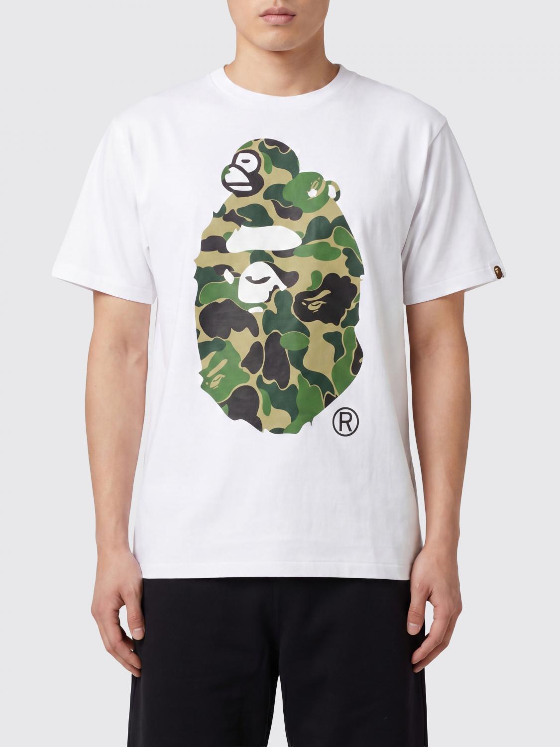 BAPE CAMISETA: Camiseta de algodón estampada Bape, Blanco - Img 1