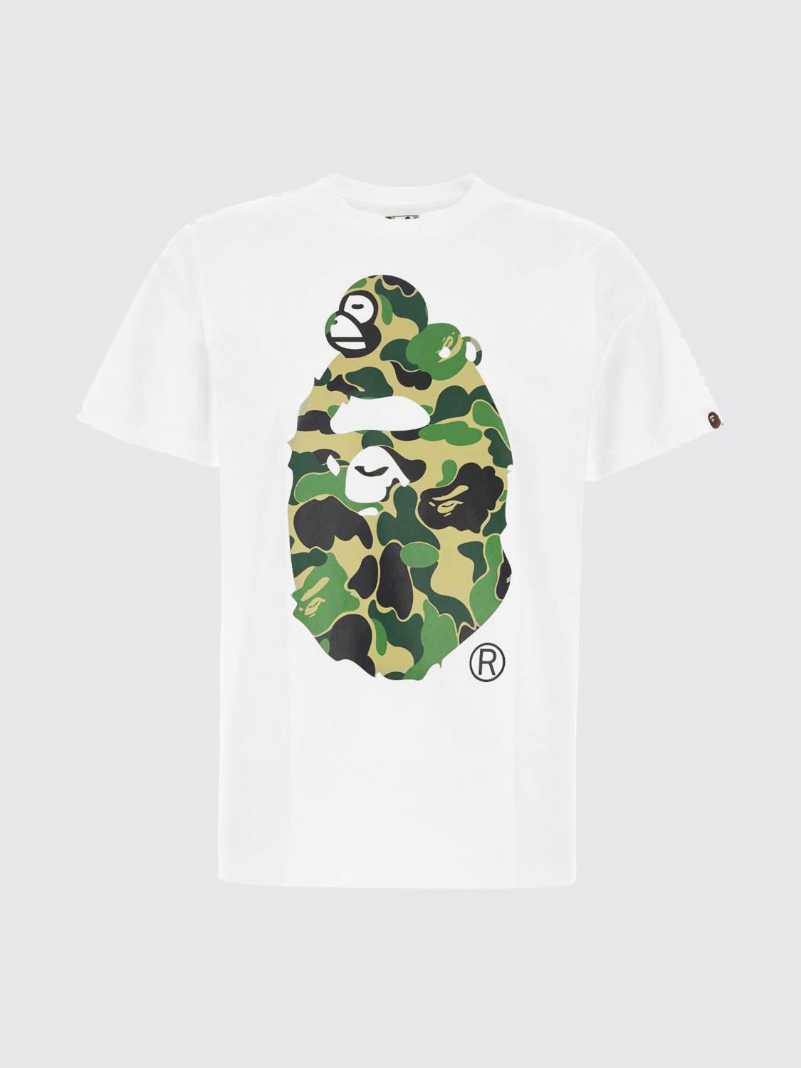 BAPE CAMISETA: Camiseta de algodón estampada Bape, Blanco - Img 2