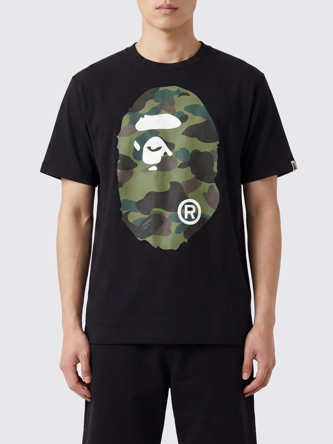 BAPE CAMISETA: Camiseta de algodón estampada Bape, Negro - Img 1