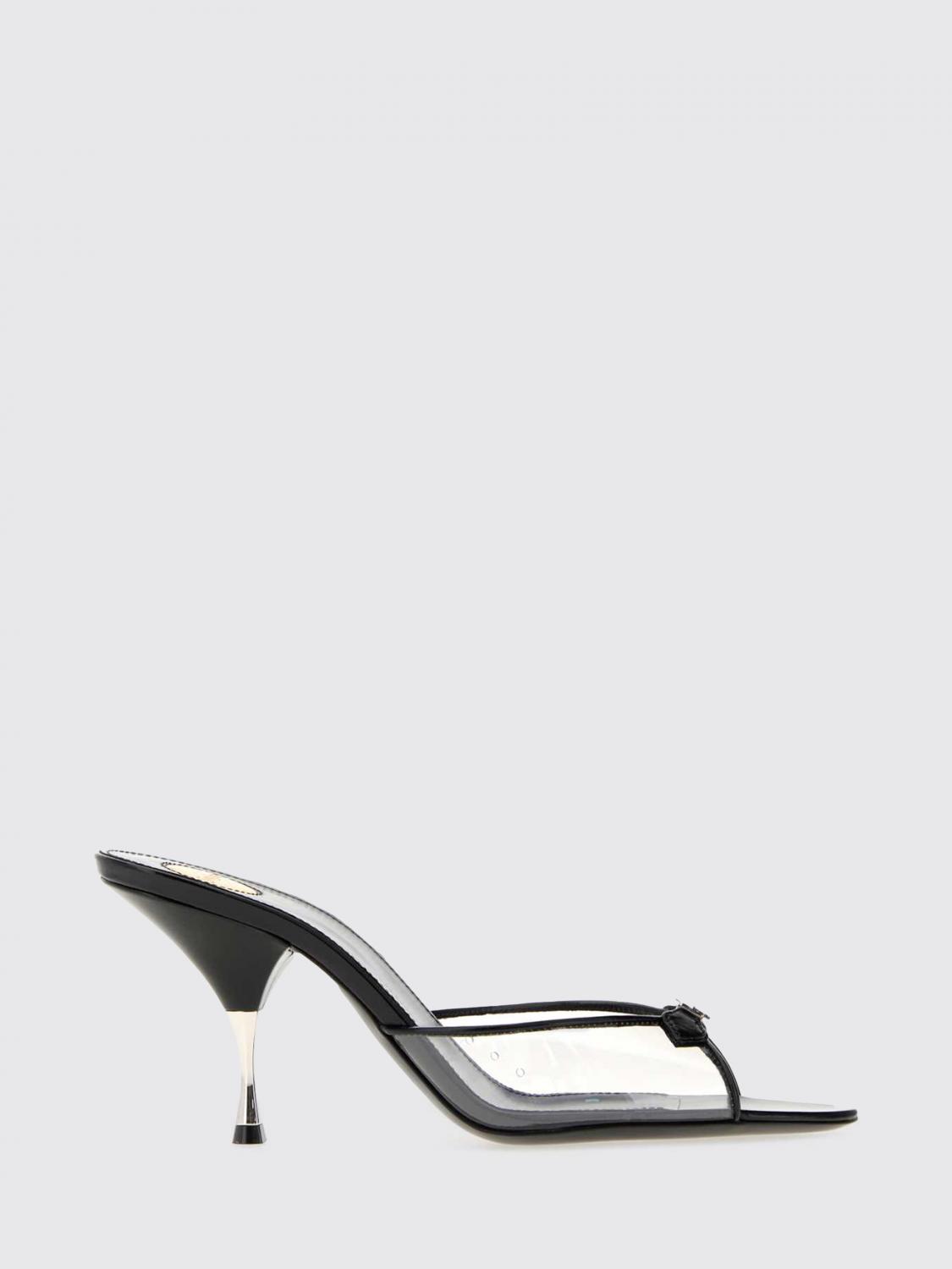 SAINT LAURENT SANDALI CON TACCO: Mules Jerry Saint Laurent in pvc e pelle , Nero - Img 1