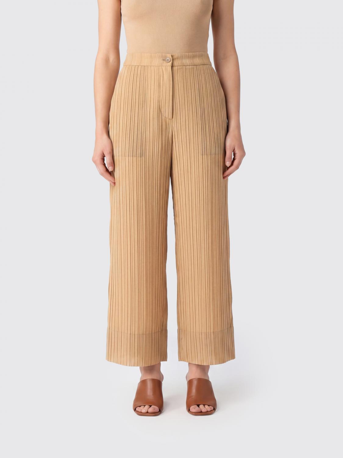 SAINT LAURENT PANTALONI: Pantaloni Saint Laurent in seta , Beige - Img 1