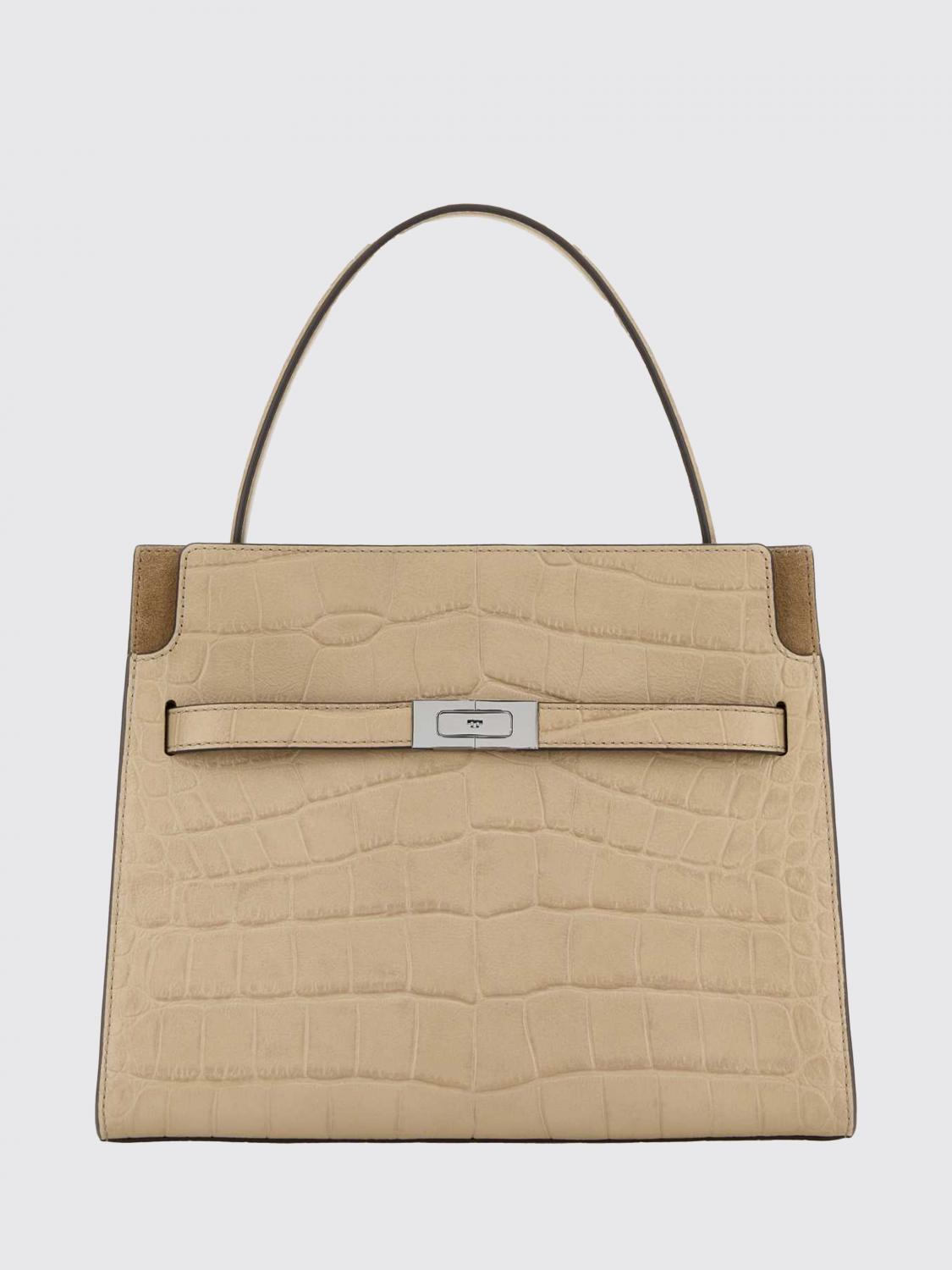 TORY BURCH BORSA A MANO: Borsa Lee Radziwill Tory Burch in pelle stampa cocco , Beige - Img 1