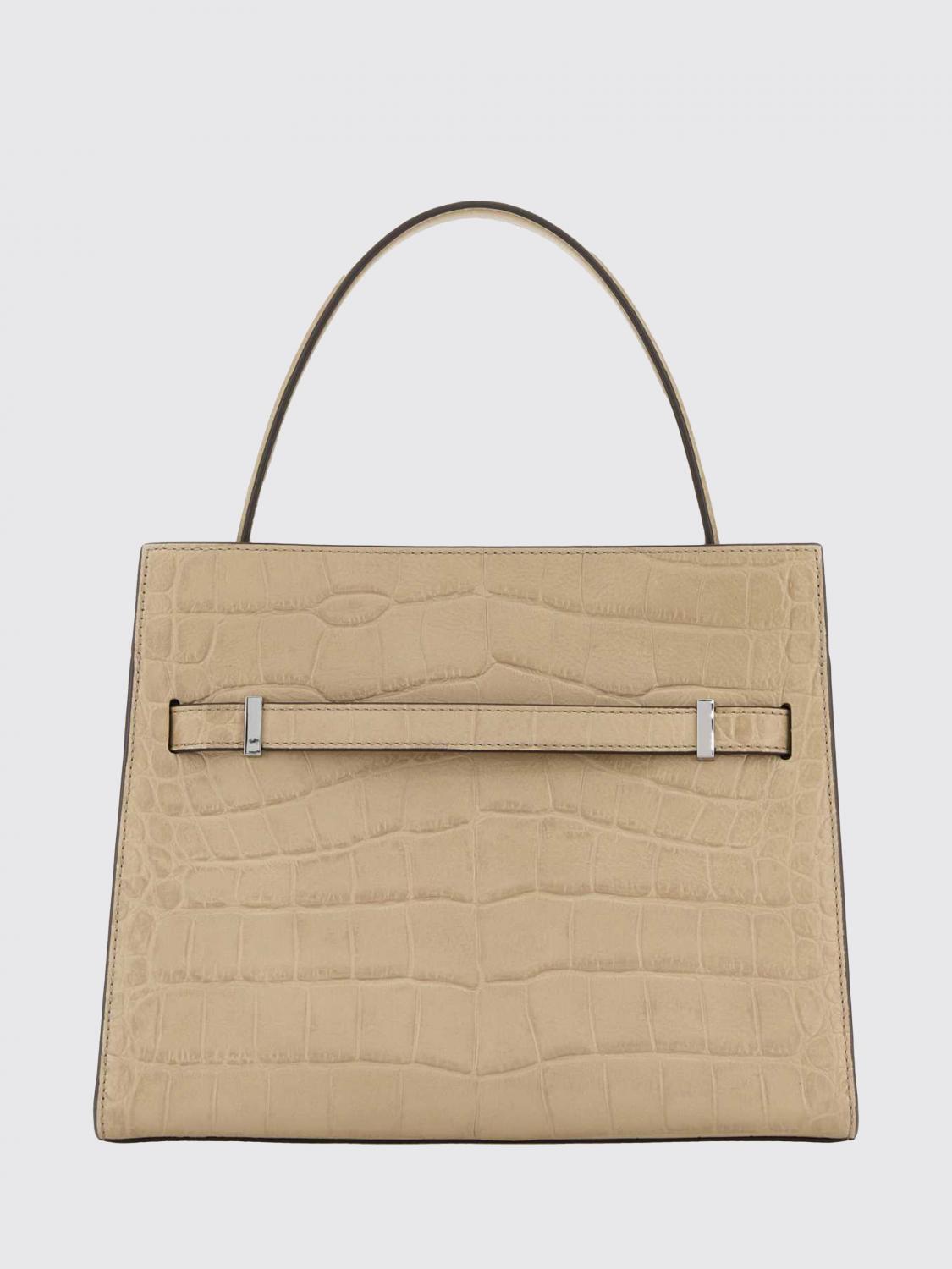 TORY BURCH BORSA A MANO: Borsa Lee Radziwill Tory Burch in pelle stampa cocco , Beige - Img 2
