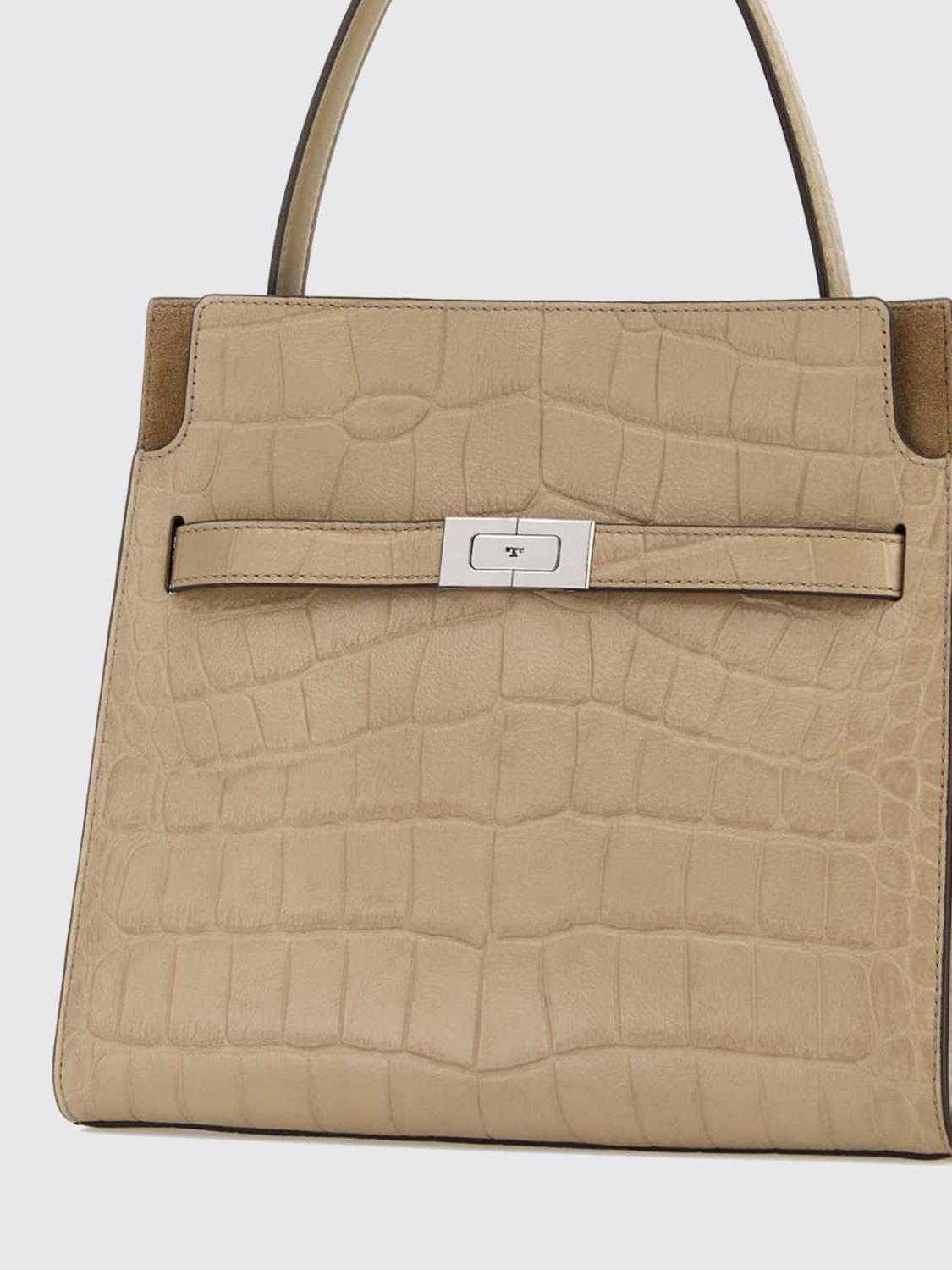 TORY BURCH BORSA A MANO: Borsa Lee Radziwill Tory Burch in pelle stampa cocco , Beige - Img 3