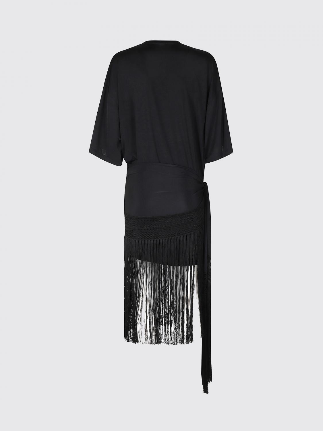THE ANDAMANE KLEID: Wickelkleid aus Jersey mit Fransen The Andamane, Schwarz - Img 3