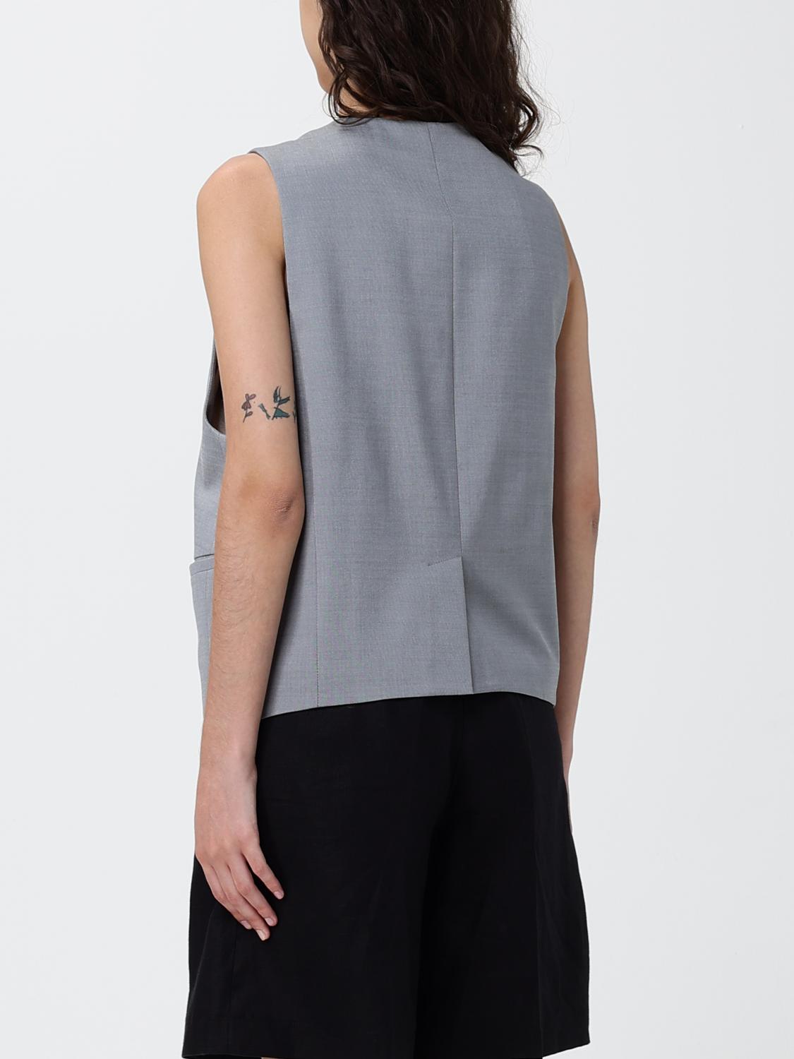 TELA GILET: Gilet classico a monopetto Tela in fresco lana, Grigio - Img 2
