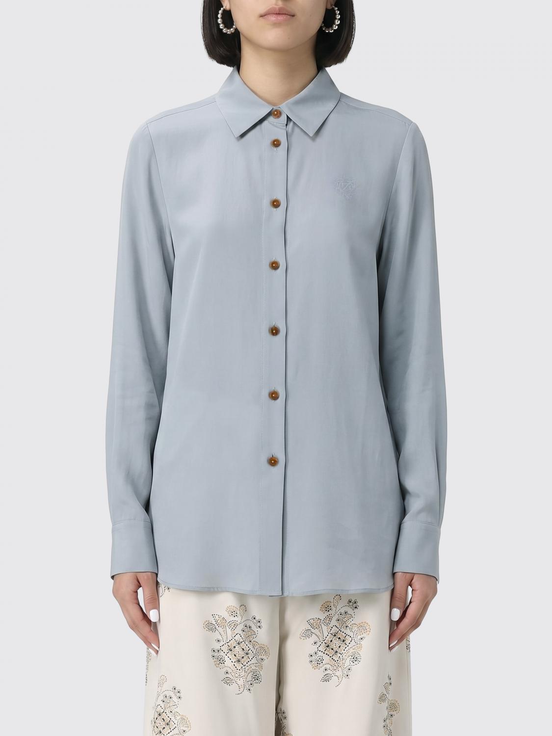 ZIMMERMANN CAMISA: Camisa básica Zimmermann de seda, Azul Oscuro - Img 1