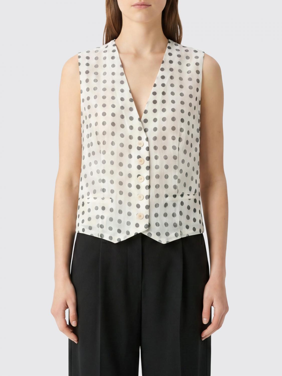 ERMANNO SCERVINO GILET: Gilet di seta a pois Ermanno Scervino, Bianco - Img 1