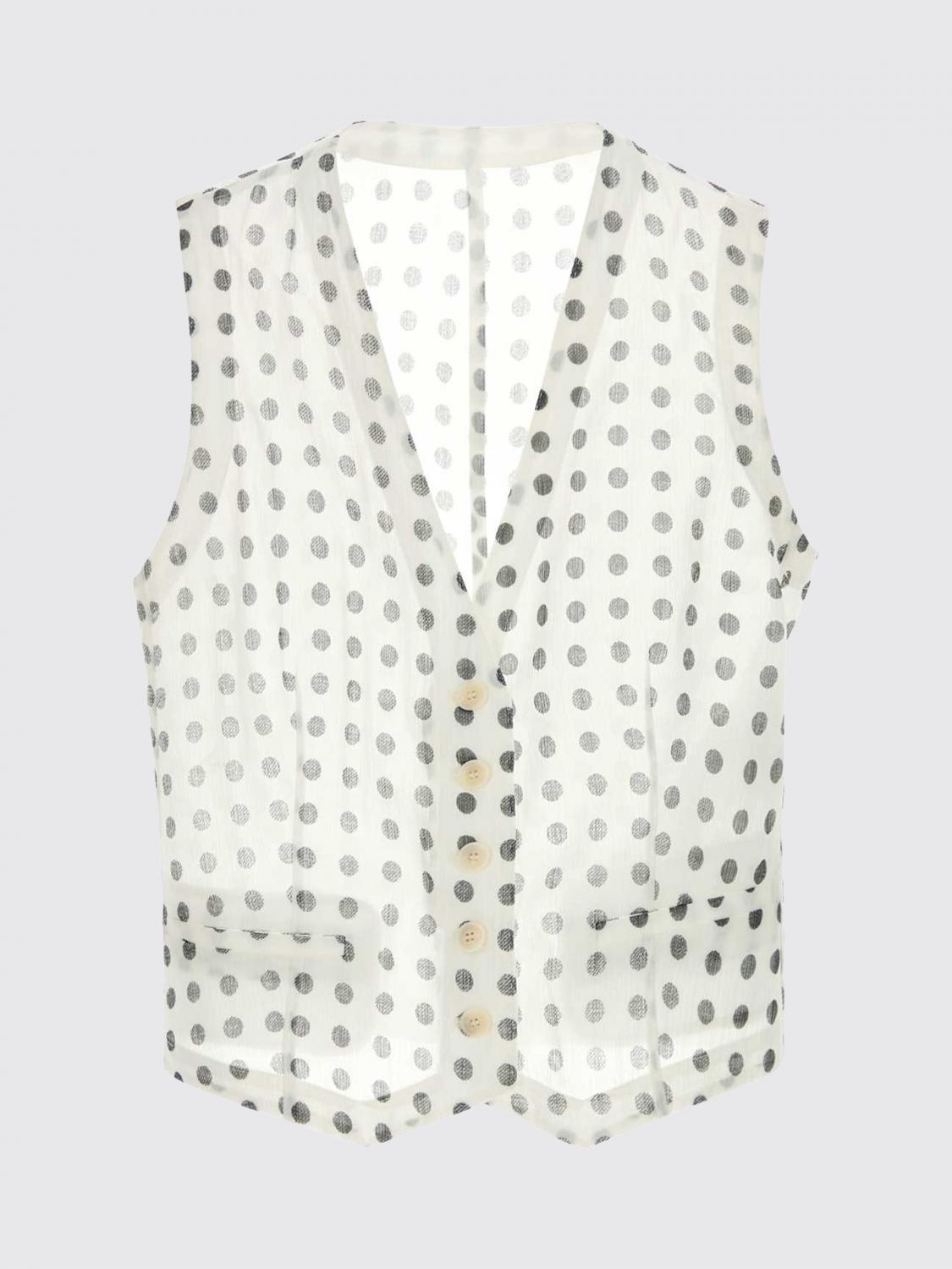 ERMANNO SCERVINO GILET: Gilet di seta a pois Ermanno Scervino, Bianco - Img 2