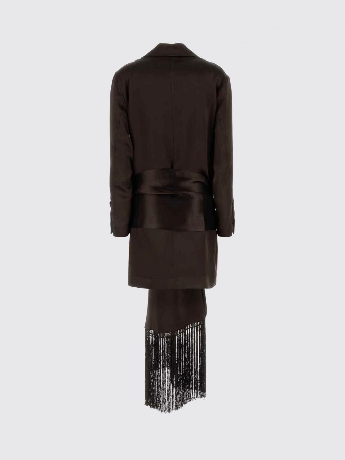 FERRAGAMO CAMICIA: Camicia in raso con frange Ferragamo, Caffe - Img 3