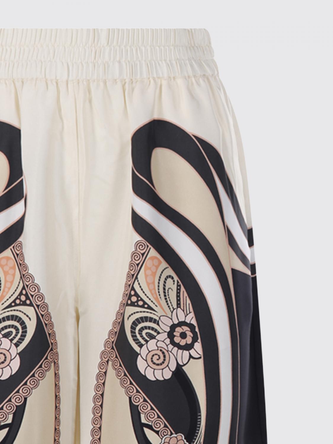 LA DOUBLEJ PANTALONES: Pantalones anchos La Doublej de seda con estampado Paisley, Negro - Img 4