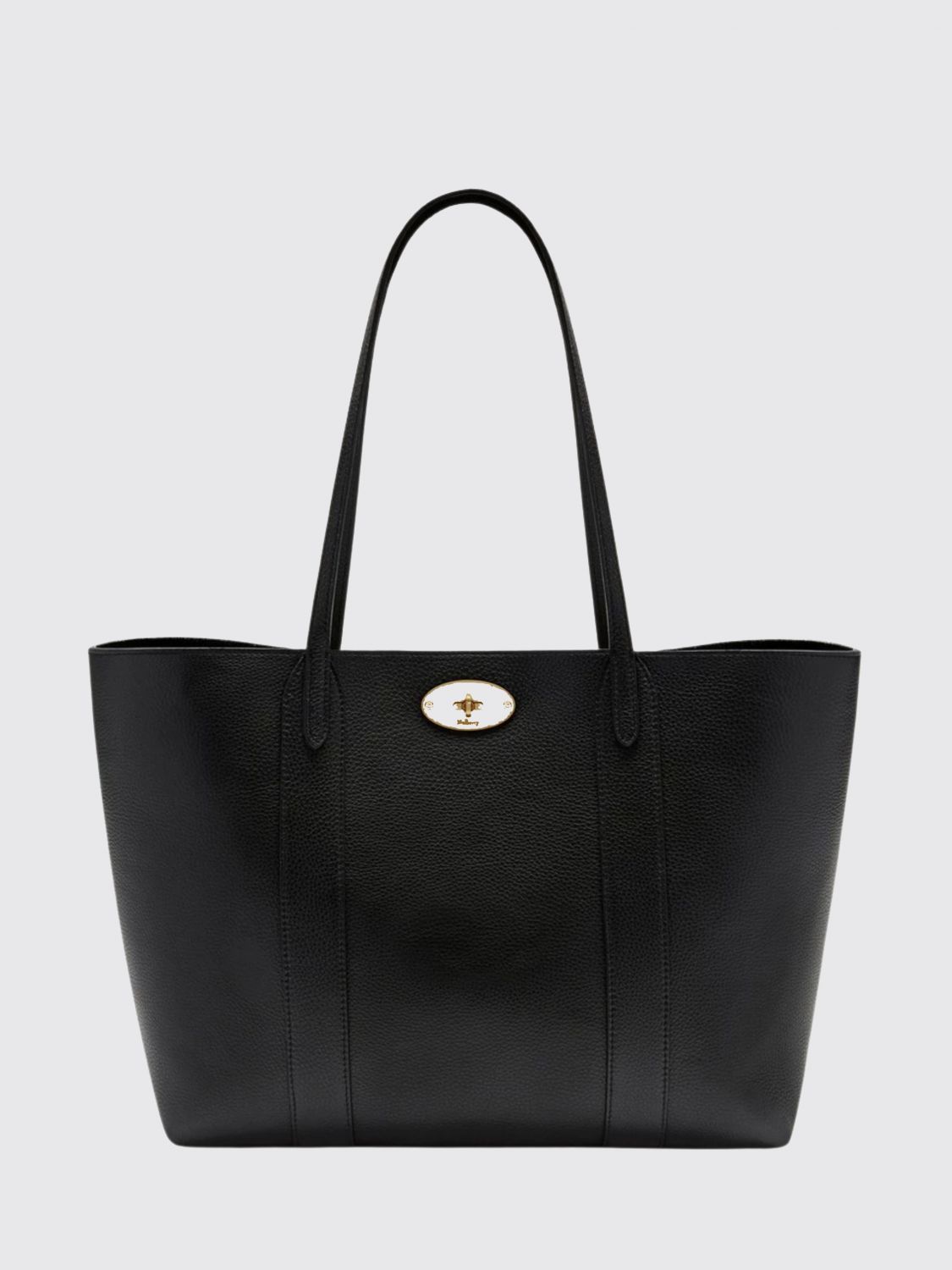 MULBERRY BORSA TOTE: Borsa Bayswater Mulberry in pelle a grana , Nero - Img 1