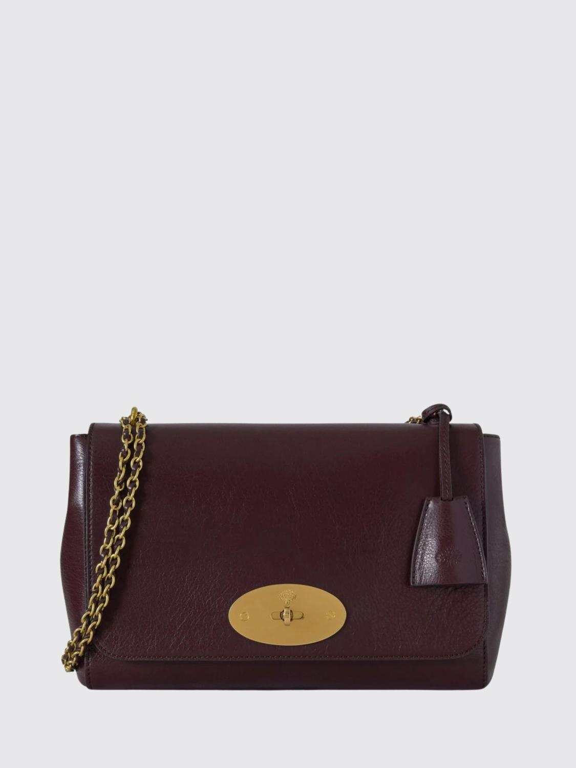 MULBERRY BORSA A TRACOLLA: Borsa Lily Mulberry in pelle a grana naturale , Bordeaux - Img 1