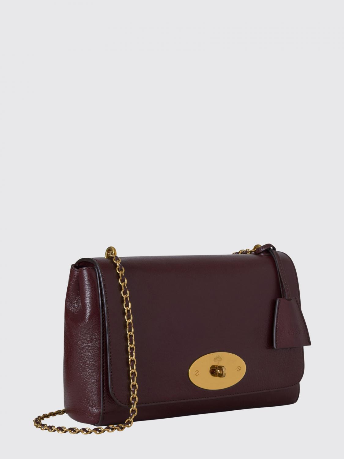 MULBERRY BORSA A TRACOLLA: Borsa Lily Mulberry in pelle a grana naturale , Bordeaux - Img 2